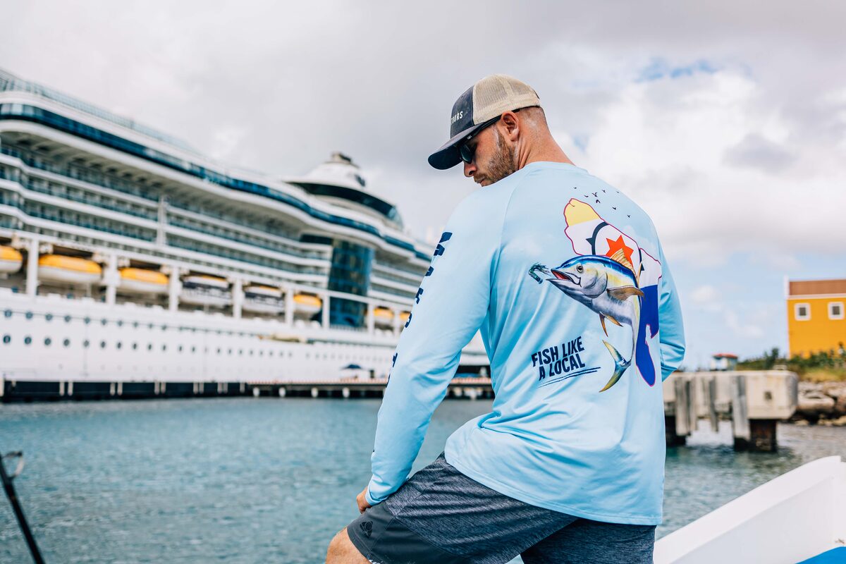Mako Tours Bonaire performance shirt worn on the boat